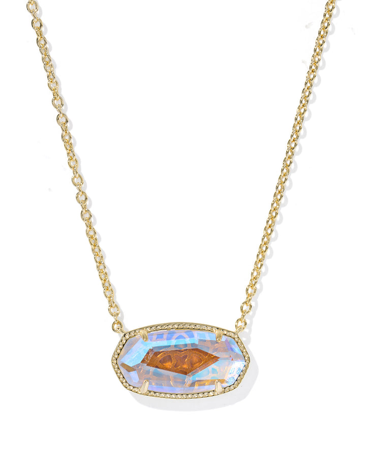 KENDRA SCOTT ELISA STATEMENT SHORT PENDANT NECKLACE - GOLD DICHROIC GLASS