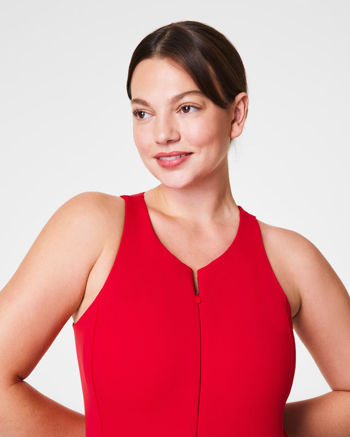 SPANXSHAPE GET MOVING ZIP FRONT DRESS - RED