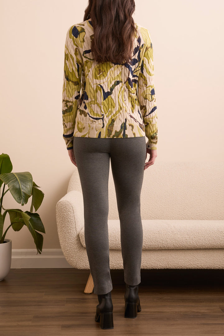 LONG SLEEVE CREW NECK SWEATER - LEEK