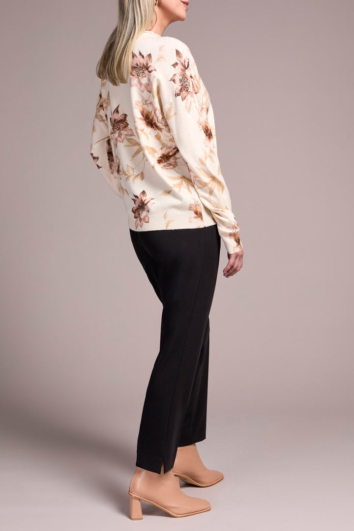 LONG SLEEVE FUNNEL NECK SWEATER - MOONSTONE