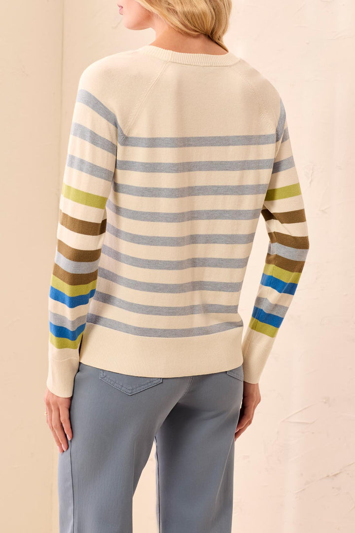 LONG SLEEVE CREW NECK SWEATER - MOONSTONE