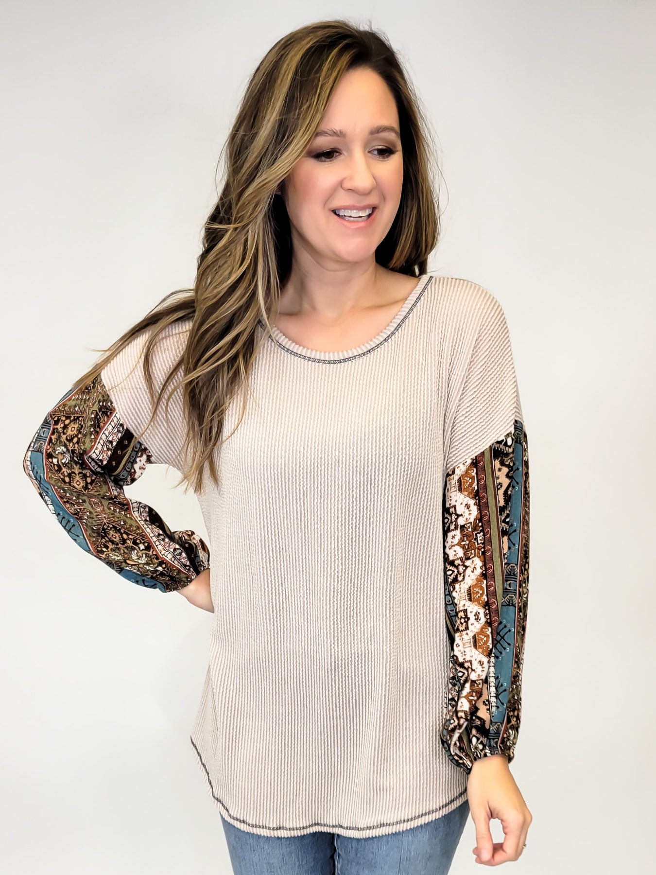 CREW NECK LONG SLEEVE LAYERING TOP – Brianne's Boutique