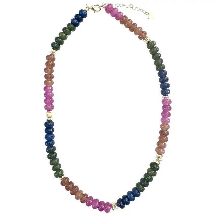 KERRY BEADED NECKLACE - JEWEL TONE