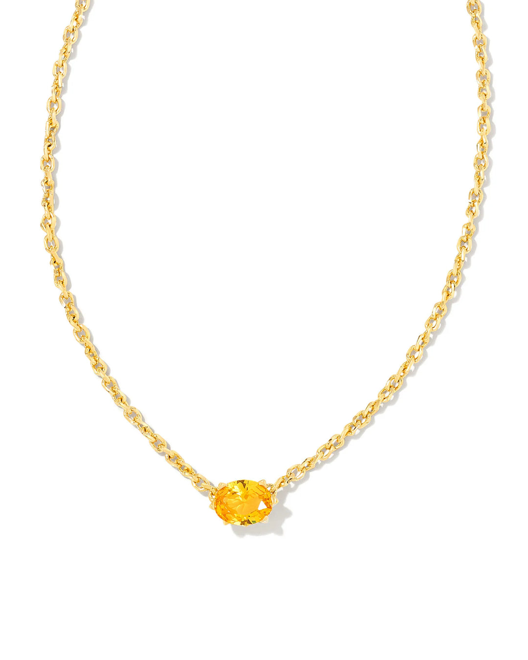 CAILIN CRYSTAL PENDANT NECKLACE - GOLD YELLOW CRYSTAL