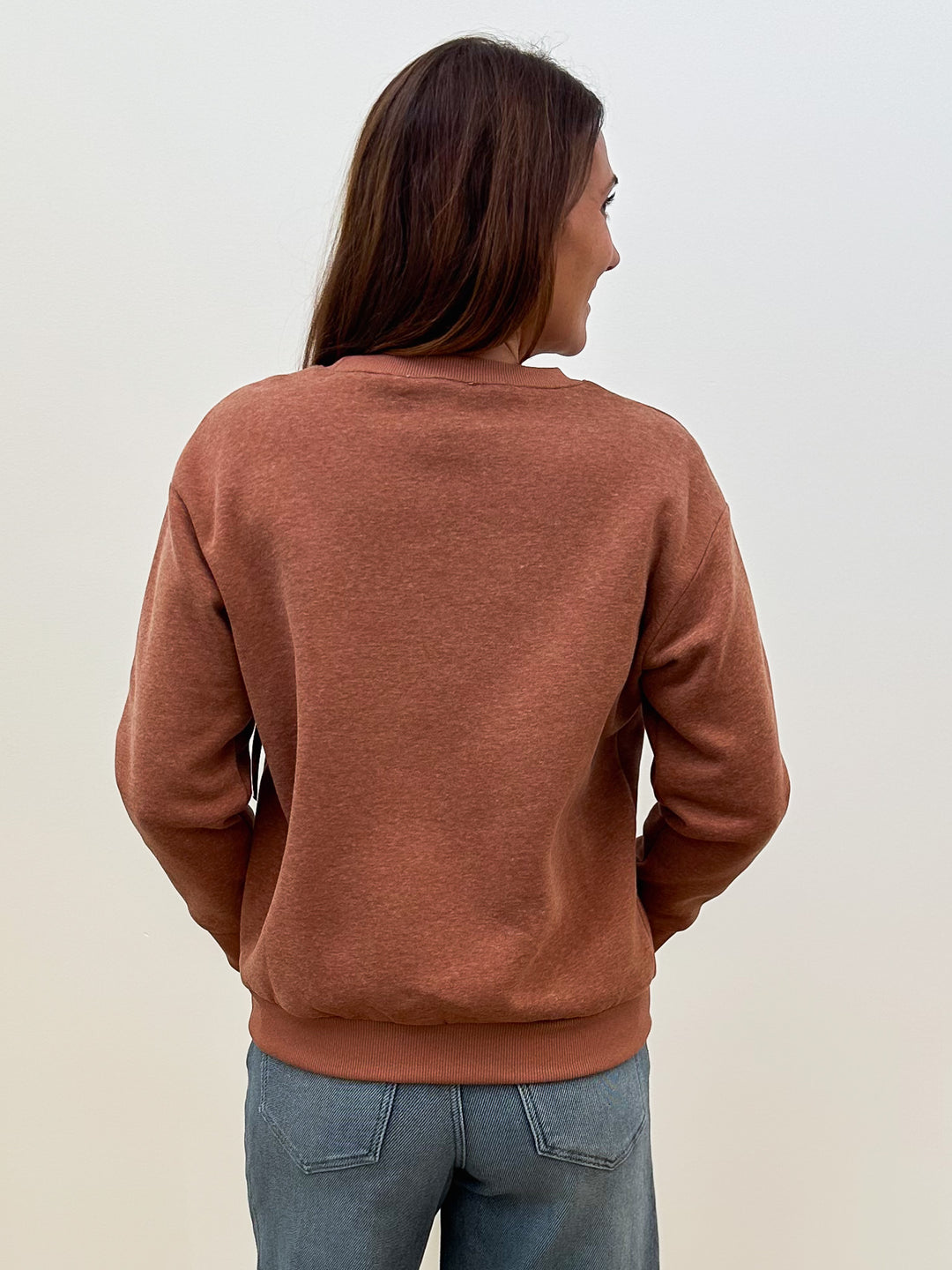 L/S PUMPKIN PATCHWORK TOP - CINNAMON