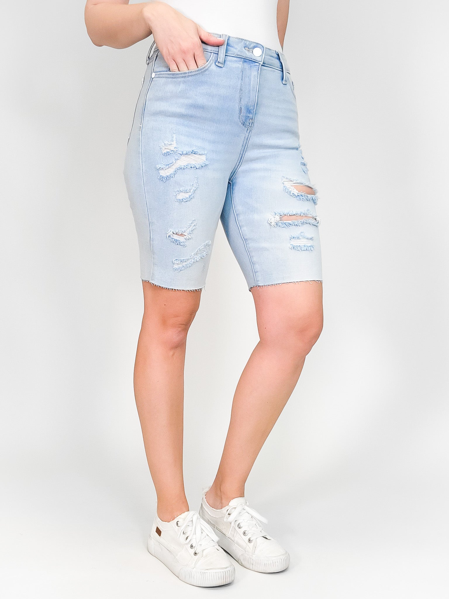 Denim cut outlet off bermuda shorts