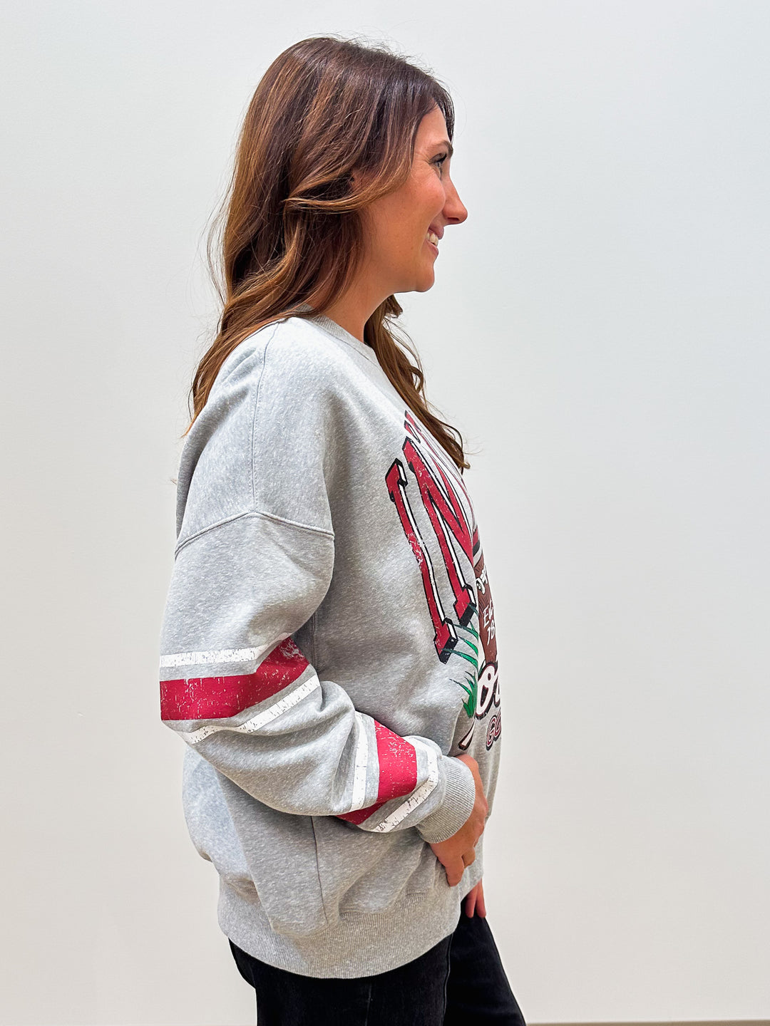 IU MULTIMEDIA OVERSIZED FLEECE SWEATSHIRT - HEATHER GRAY