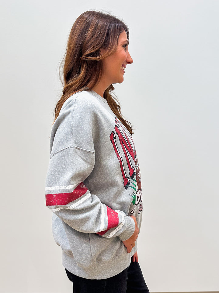 IU MULTIMEDIA OVERSIZED FLEECE SWEATSHIRT - HEATHER GRAY