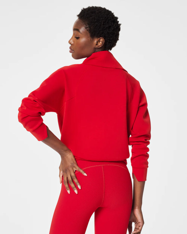 SPANX AIRESSENTIALS HALF ZIP - RED