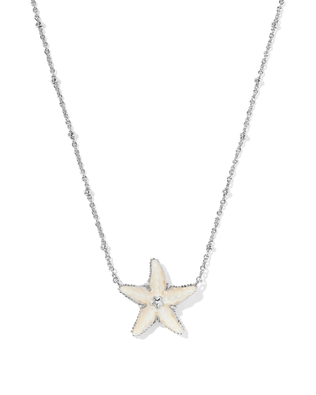 KENDRA SCOTT PARKER STARFISH SHORT PENDANT NECKLACE - SILVER NATURAL MOP