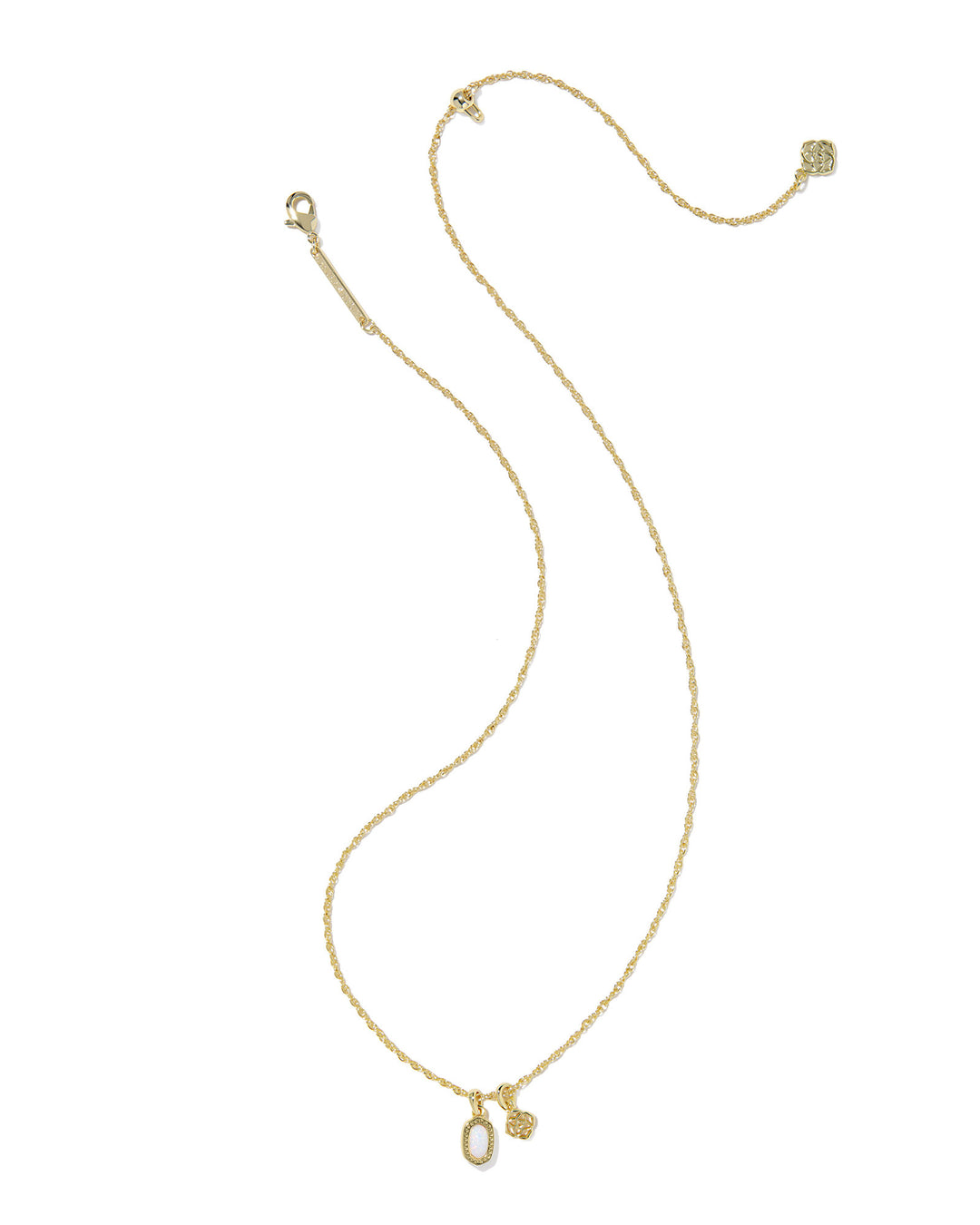 KENDRA SCOTT MINI ELISA DIRA NECKLACE - GOLD BRIGHT WHITE OPAL
