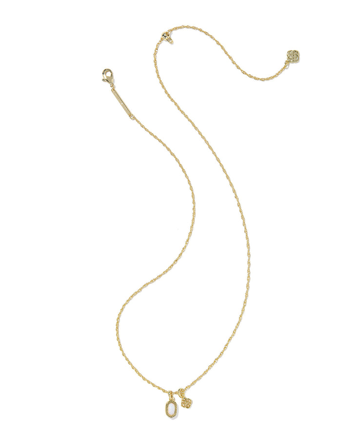 KENDRA SCOTT MINI ELISA DIRA NECKLACE - GOLD BRIGHT WHITE OPAL