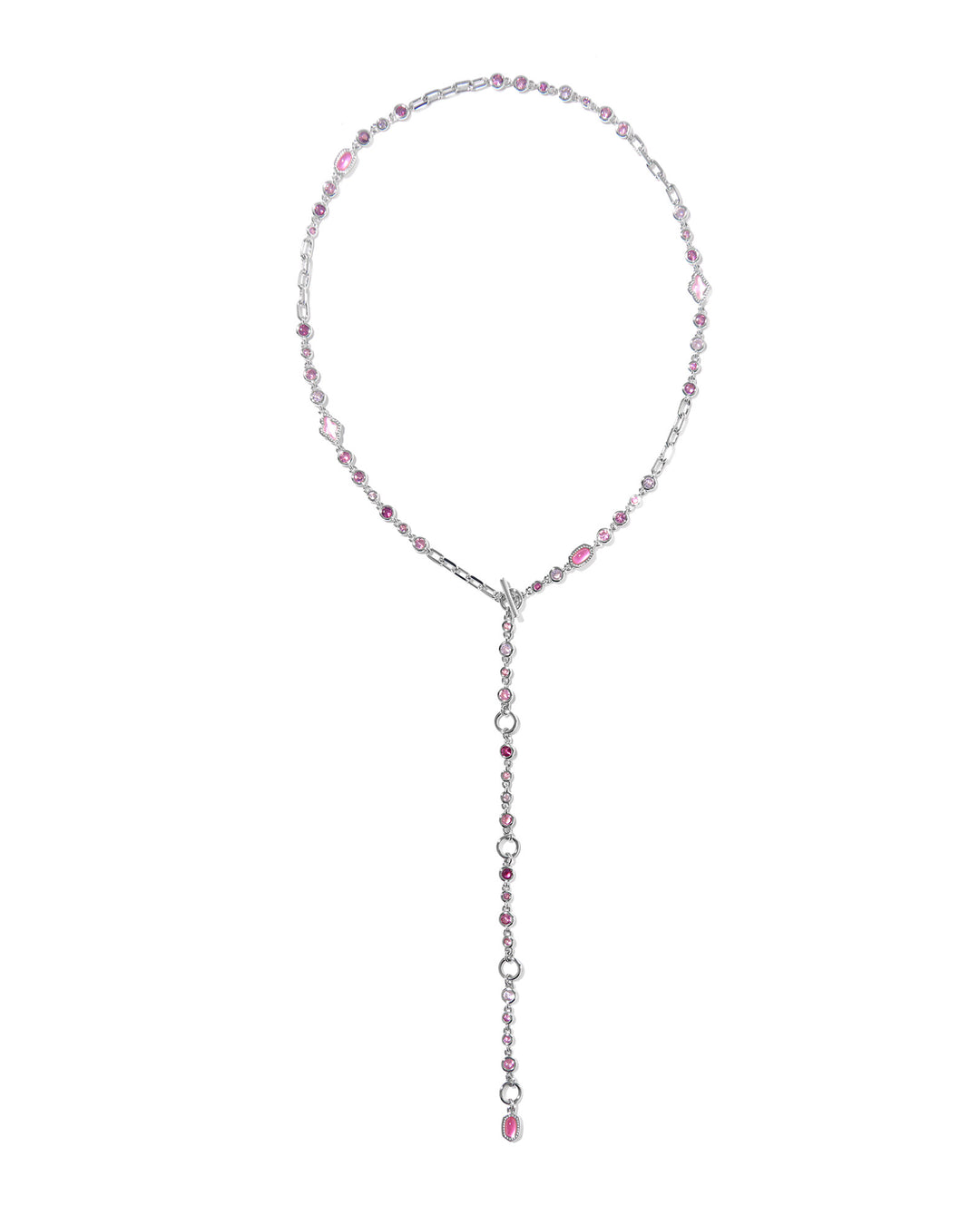KENDRA SCOTT MINI ELISA ABBIE STRAND NECKLACE - SILVER PINK MIX