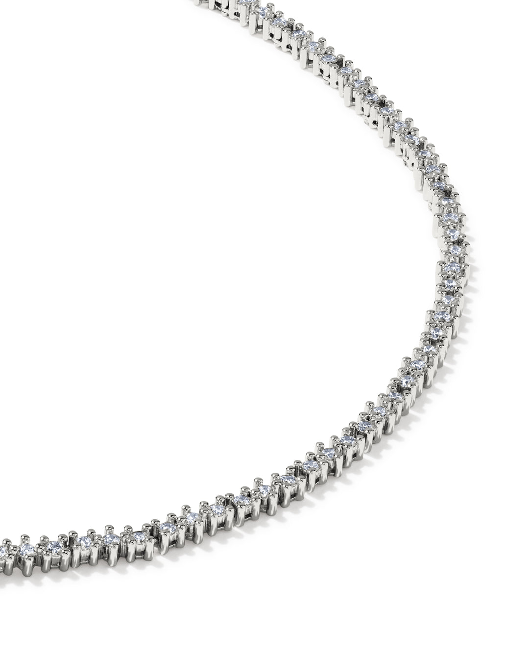 KENDRA SCOTT FATE TENNIS NECKLACE - SILVER WHITE CZ