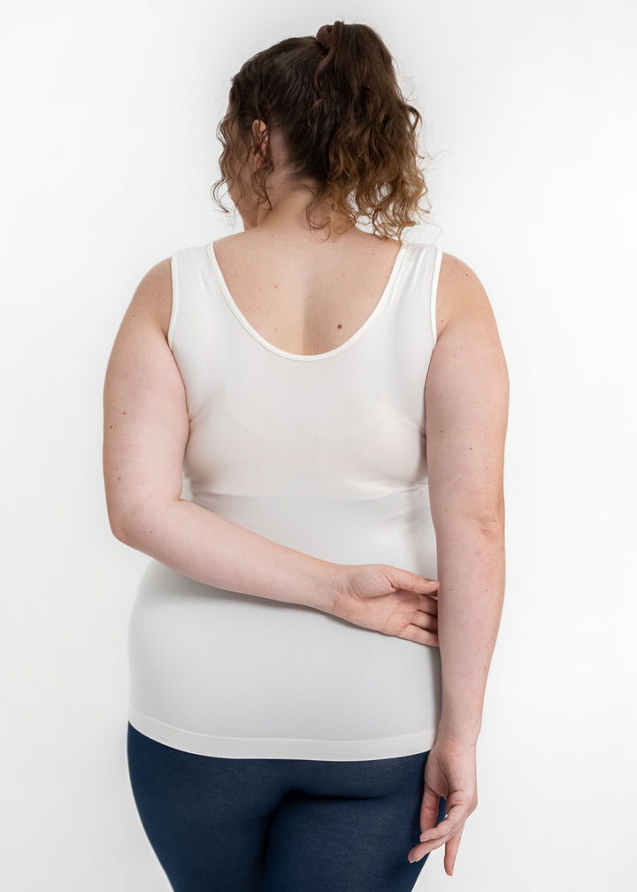 CURVY SEAMLESS REVERSIBLE TANK - IVORY – Brianne's Boutique