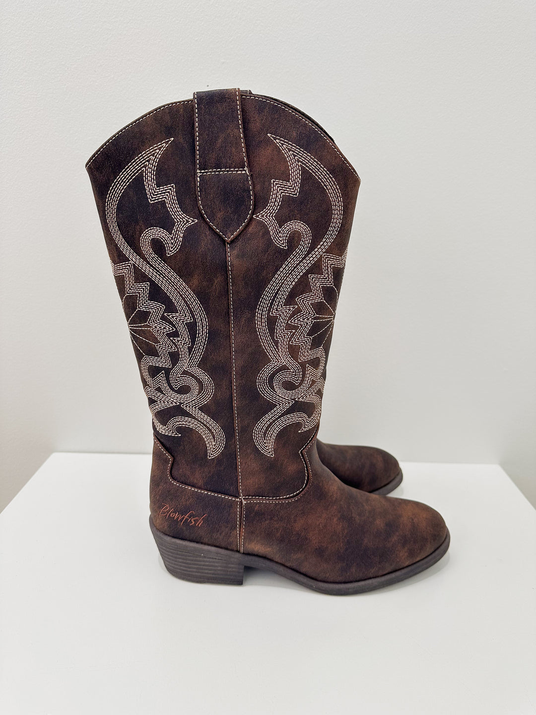 BLOWFISH STUTTER WESTERN BOOT - WHISKEY
