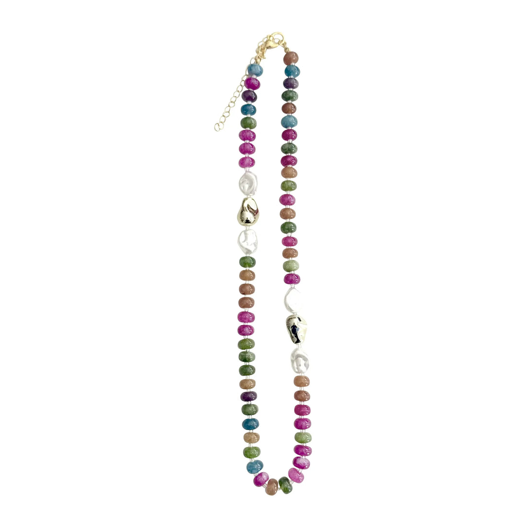 NAKITA BEADED NECKLACE - DARK MULTI