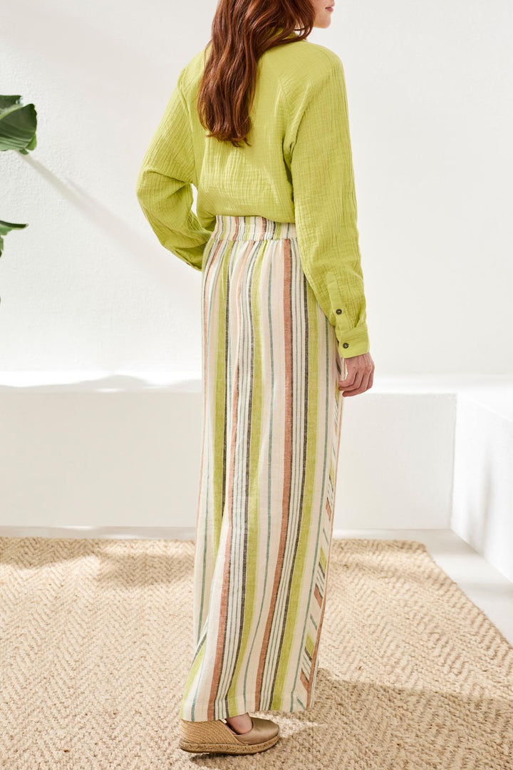 PULL-ON FLOWY WIDE PANT - KIWI ZEST
