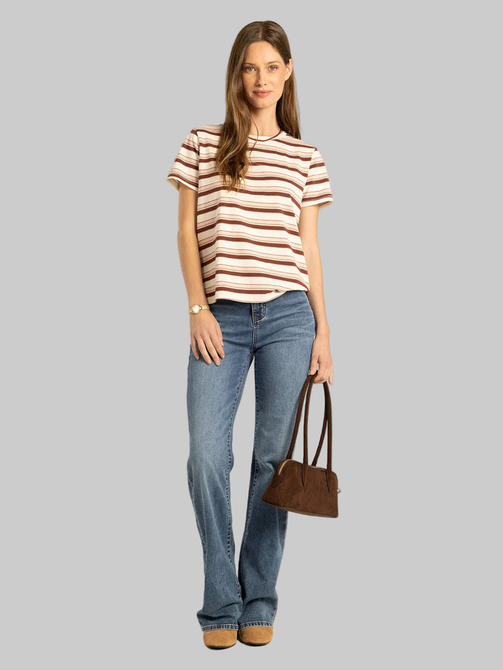 SHORT SLEEVE ASHER TEE - PINK BURGUNDY MULTI