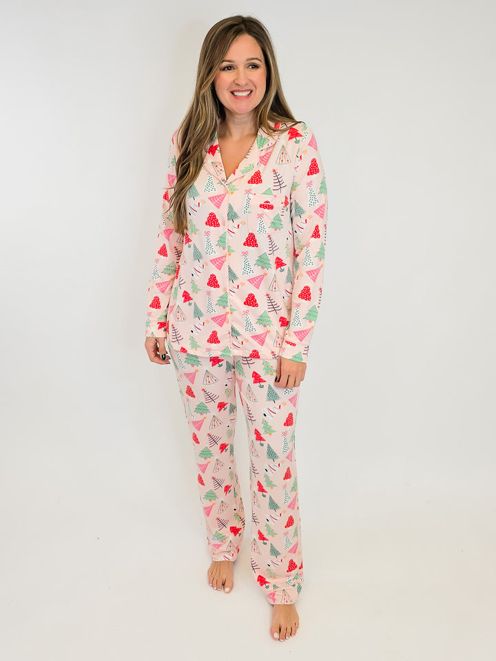 PAJAMA PANTS - CREAMY PEACH CHRISTMAS