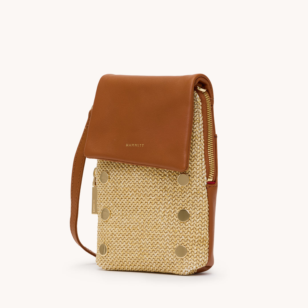 HAMMITT VIP MOBILE - COCOA RAFFIA/GOLD