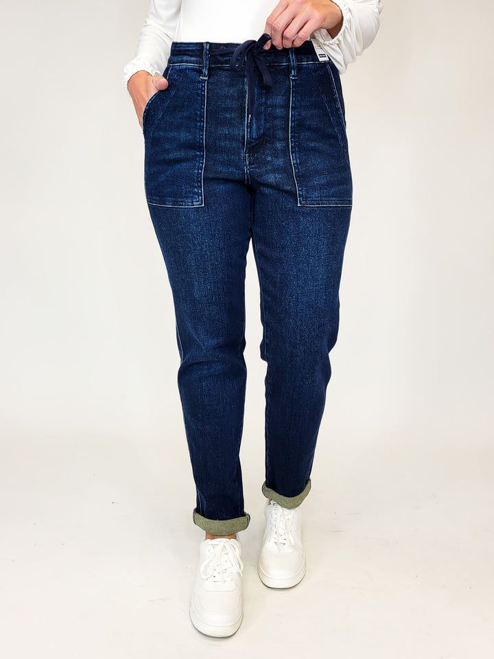 JUDY BLUE HIGH RISE JOGGER JEANS 28"-30" INSEAM - DARK
