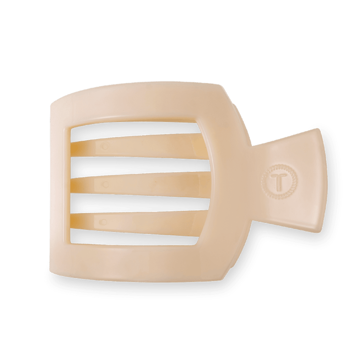 TELETIES LARGE FLAT SQUARE CLIP - ALMOND BEIGE