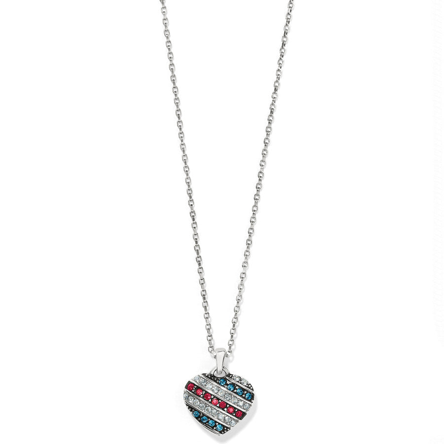 AMERICANA HEART NECKLACE - RED-WHITE-BLUE -