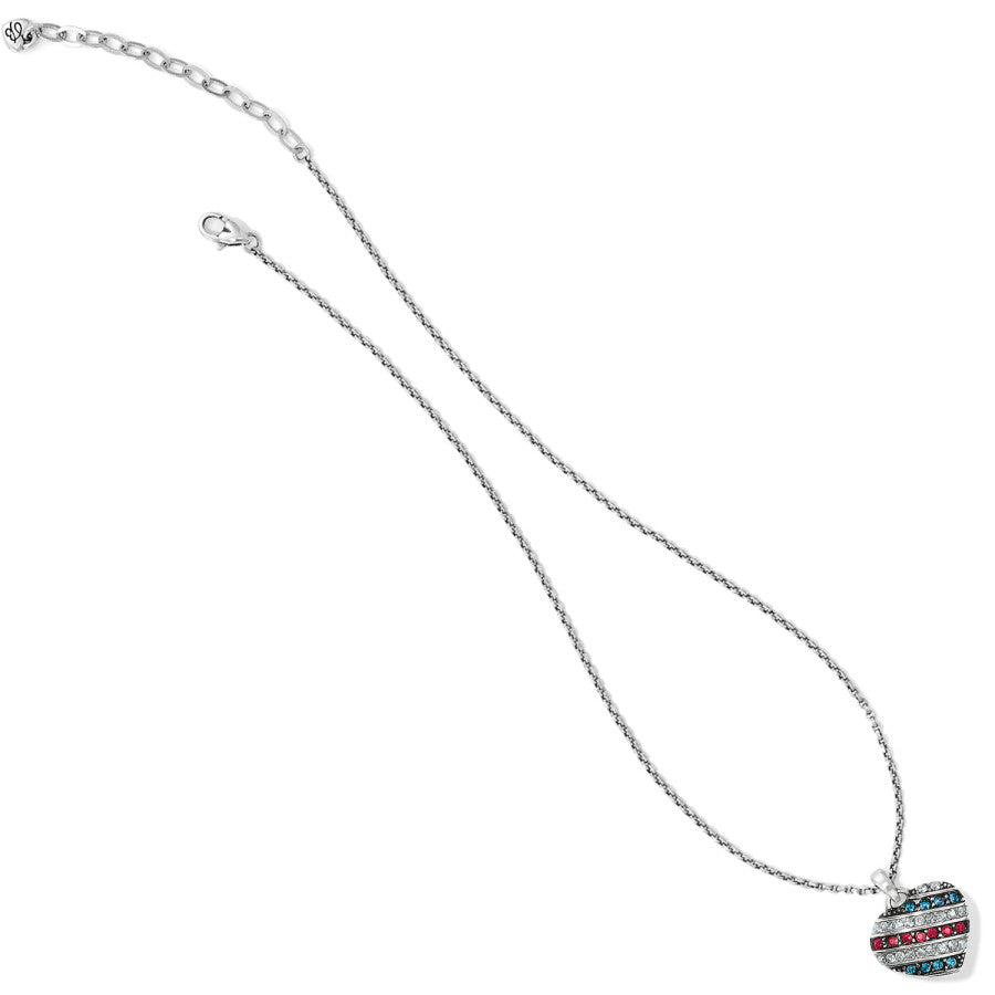 AMERICANA HEART NECKLACE - RED-WHITE-BLUE -