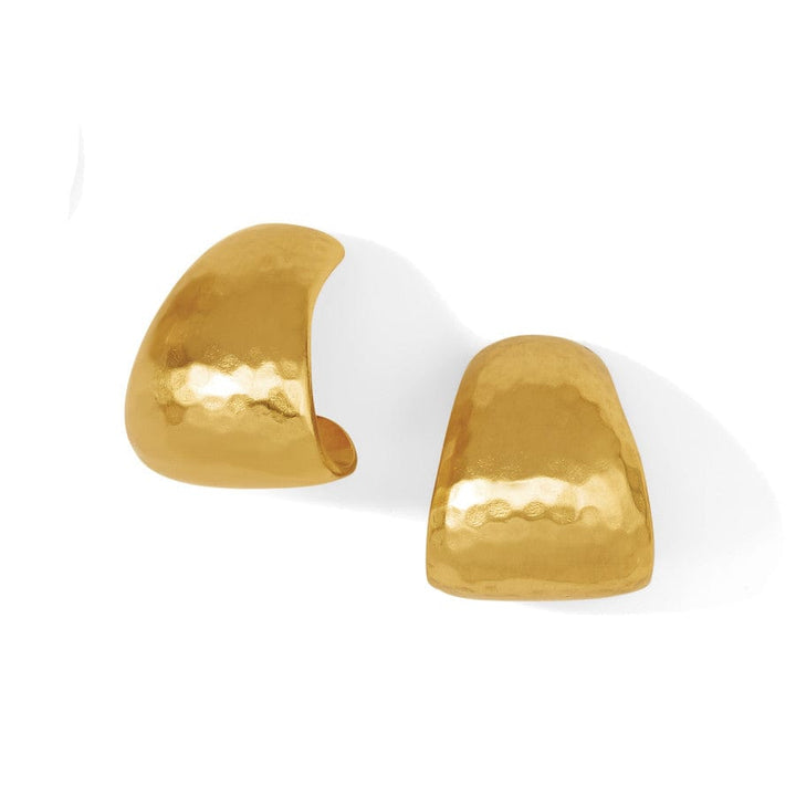 APOLLO POST HOOP EARRINGS - BRUSHED GOLD