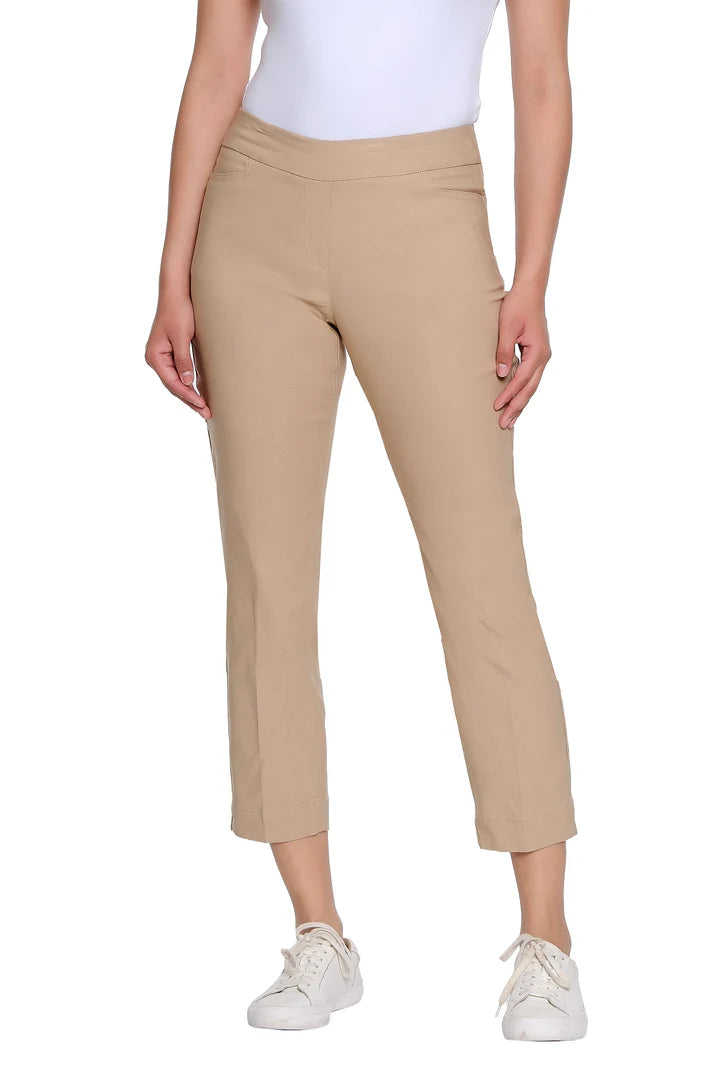 PULL-ON CROP PANT W/POCKETS - KHAKI