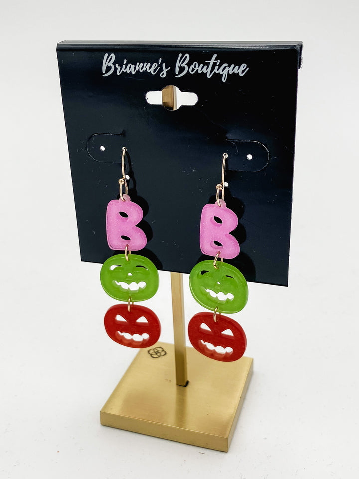 ACRYLIC BOO DROP EARRINGS