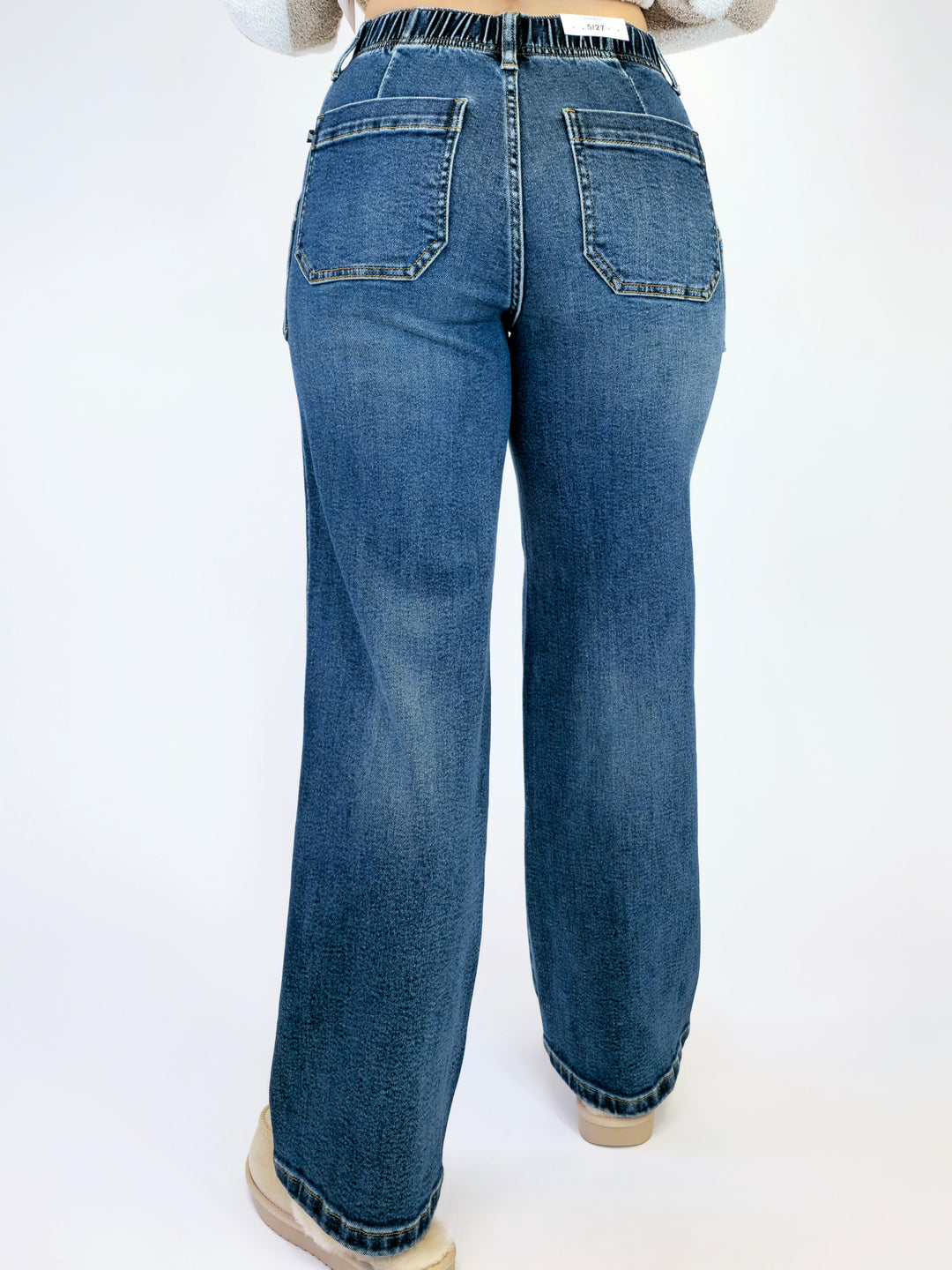 JUDY BLUE HIGH WAIST DRAWSTRING WIDE LEG JEANS - MEDIUM - 31.5" INSEAM