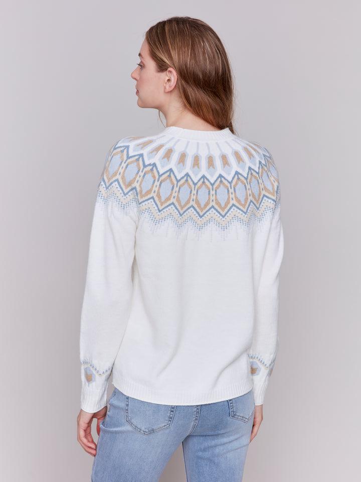 RAGLAN SLEEVE SKI SWEATER - CREAM