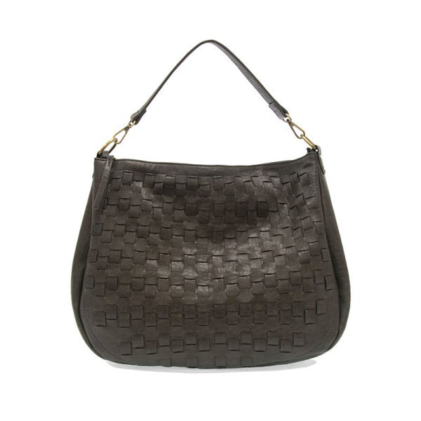 WOVEN SLOUCHY HOBO - KALI - CHARCOAL