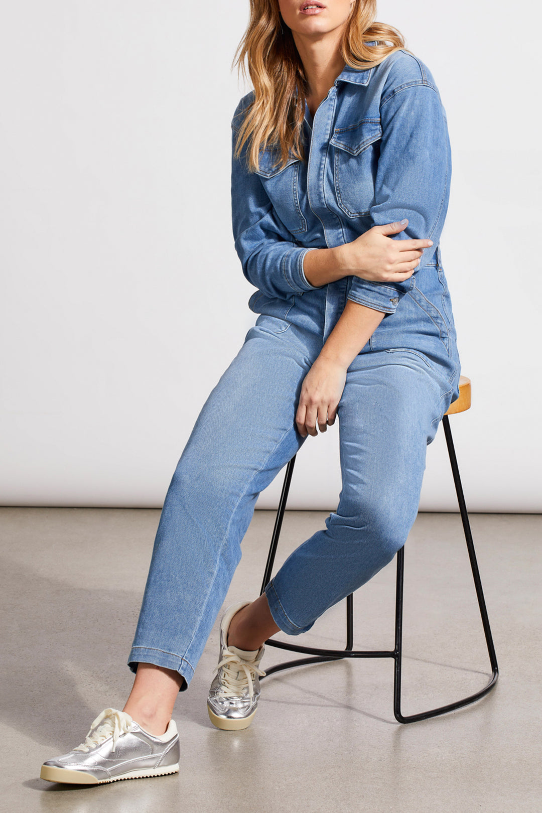 RELAXED CROP JUMPSUIT W/POCKETS - SKY BLUE