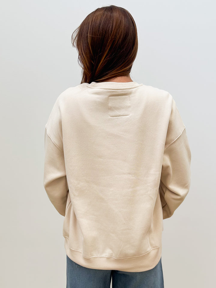 IU SPLIT LANTERN SLEEVE SWEATSHIRT - OATMEAL