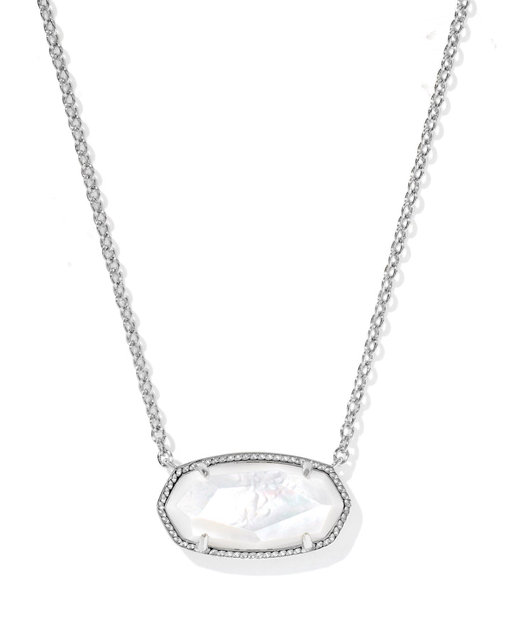 KENDRA SCOTT ELISA STATEMENT SHORT PENDANT NECKLACE - SILVER IVORY MOP