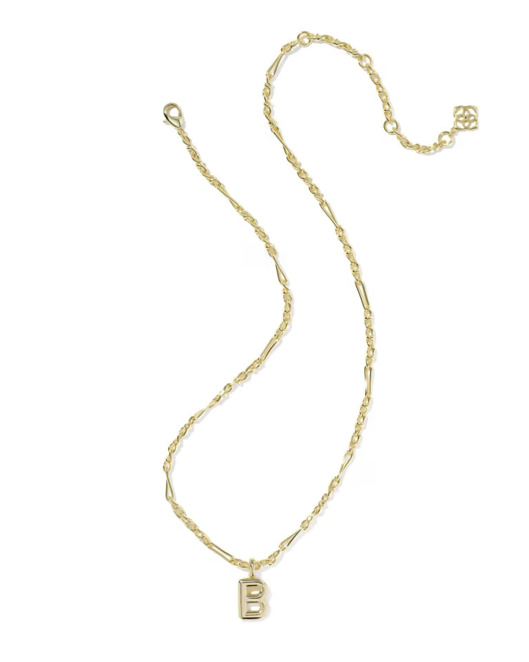 KENDRA SCOTT BUBBLE LETTER B SHORT PENDANT NECKLACE - GOLD
