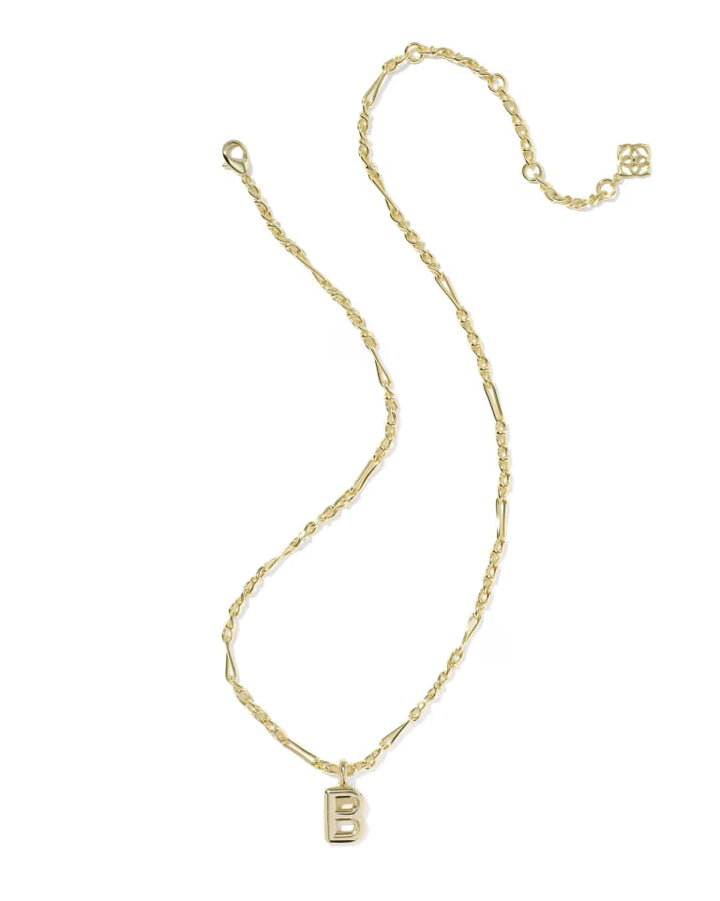 KENDRA SCOTT BUBBLE LETTER B SHORT PENDANT NECKLACE - GOLD