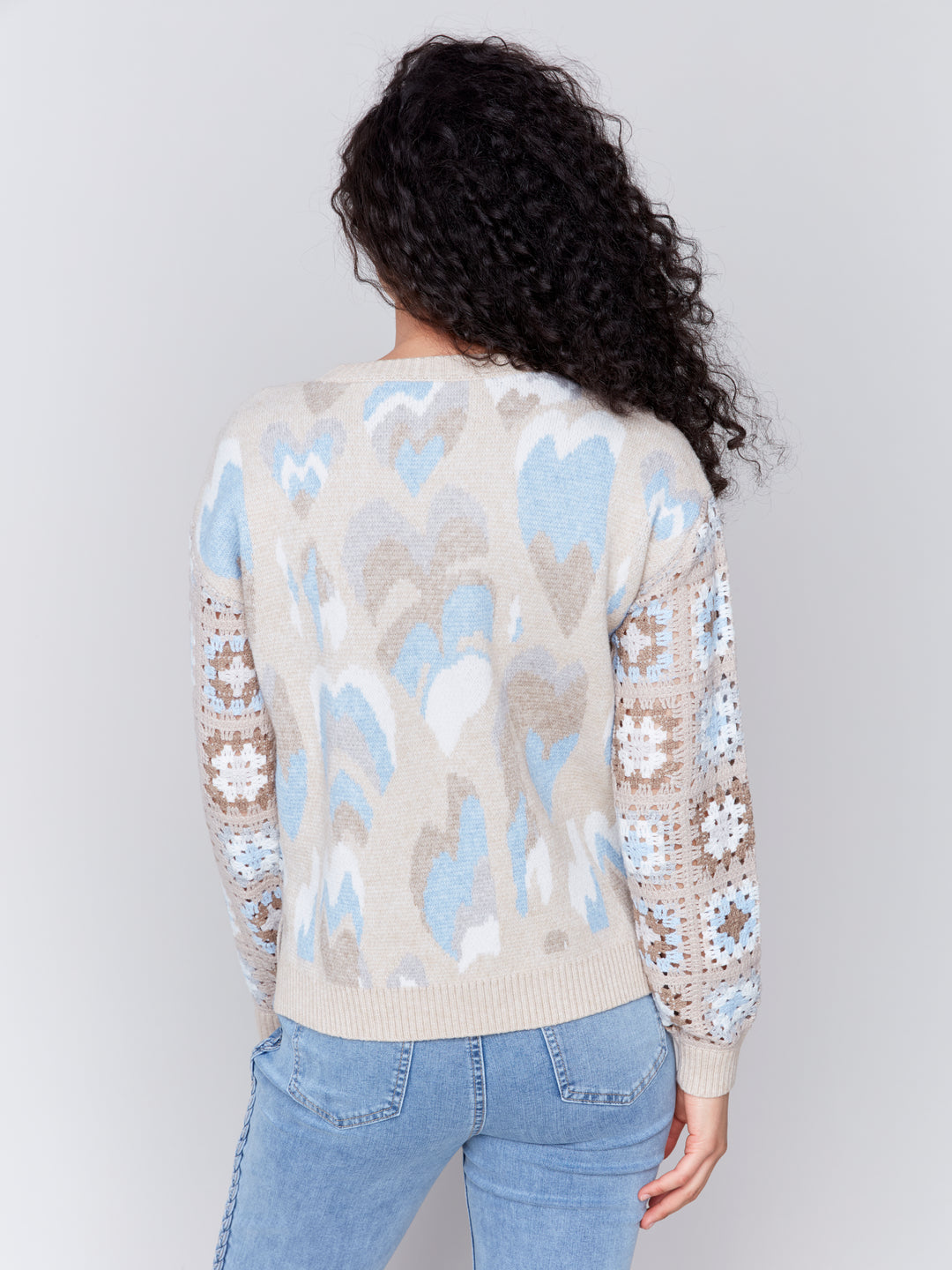 JACQUARD PRINTED SWEATER - OCEAN