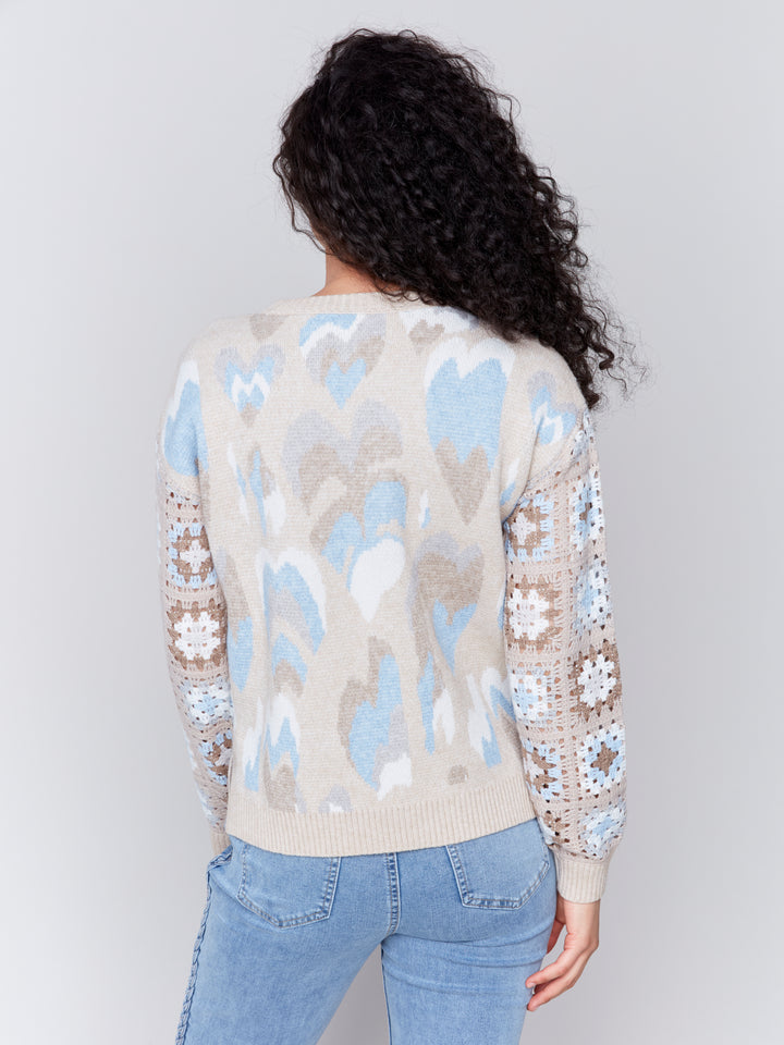 JACQUARD PRINTED SWEATER - OCEAN