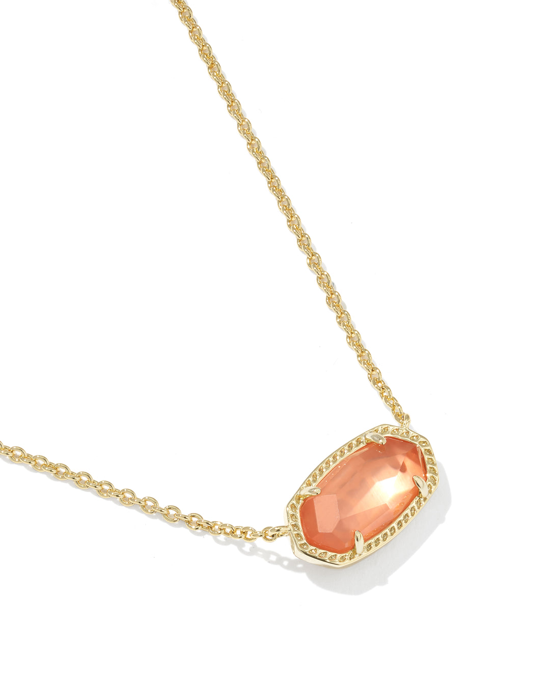 KENDRA SCOTT ELISA PENDANT NECKLACE - GOLD BURNT ORANGE MOP