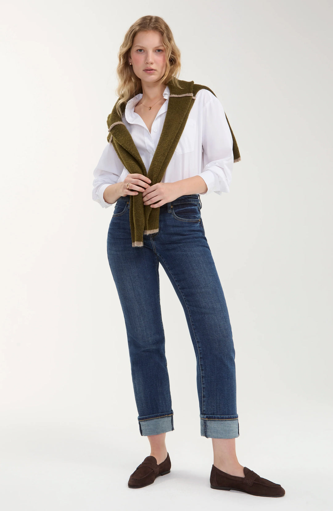 PETITE MARLEY GIRLFRIEND CUFFED JEANS 25/28" INSEAM - RUSHLAND