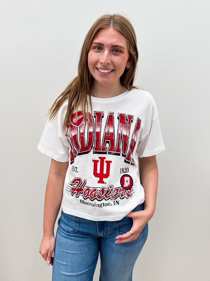 IU SHORT SLEEVE CREW NECK TEE - WHITE
