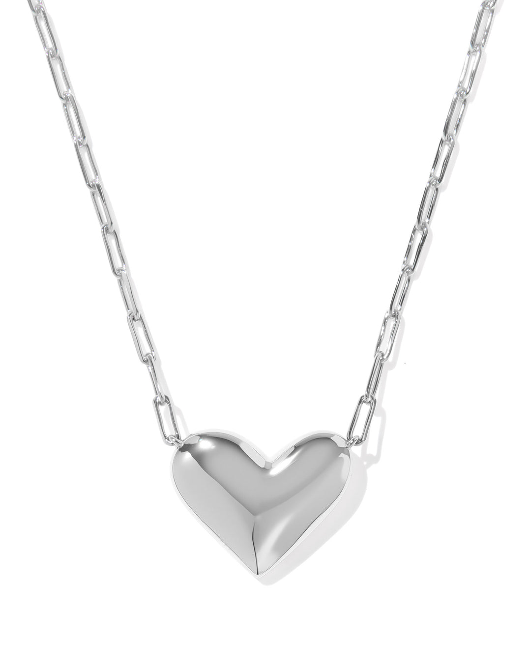 KENDRA SCOTT ARI HEART SHORT PENDANT NECKLACE - SILVER IVORY MOP
