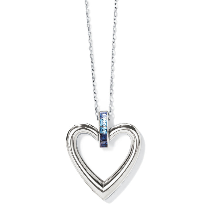 SPECTRUM OPEN HEART NECKLACE - SILVER-BLUE