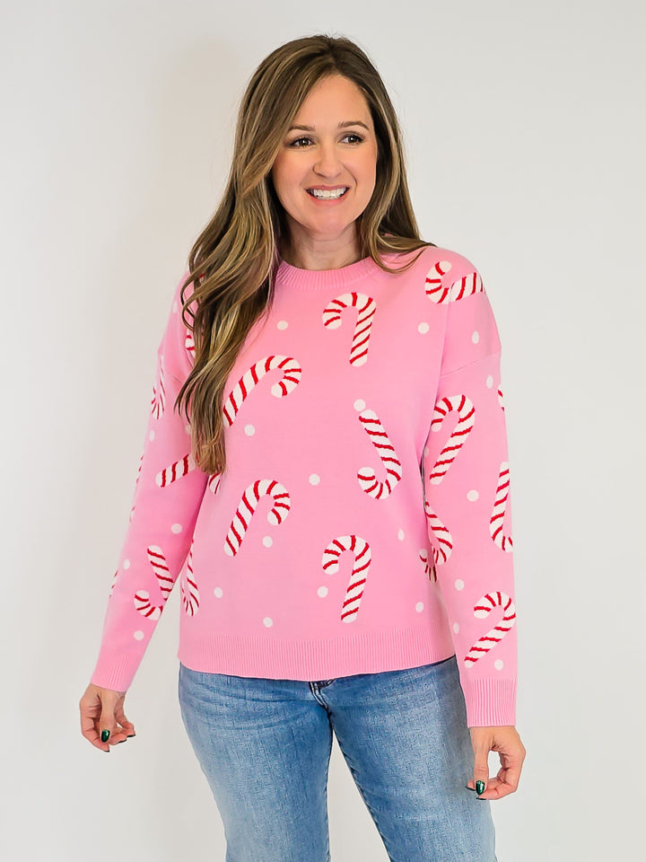 CANDY CANE PULLOVER - PINK