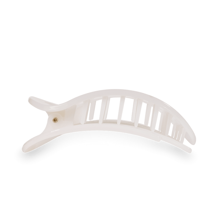 TELETIES SMALL FLAT ROUND HAIR CLIP - COCONUT WHITE