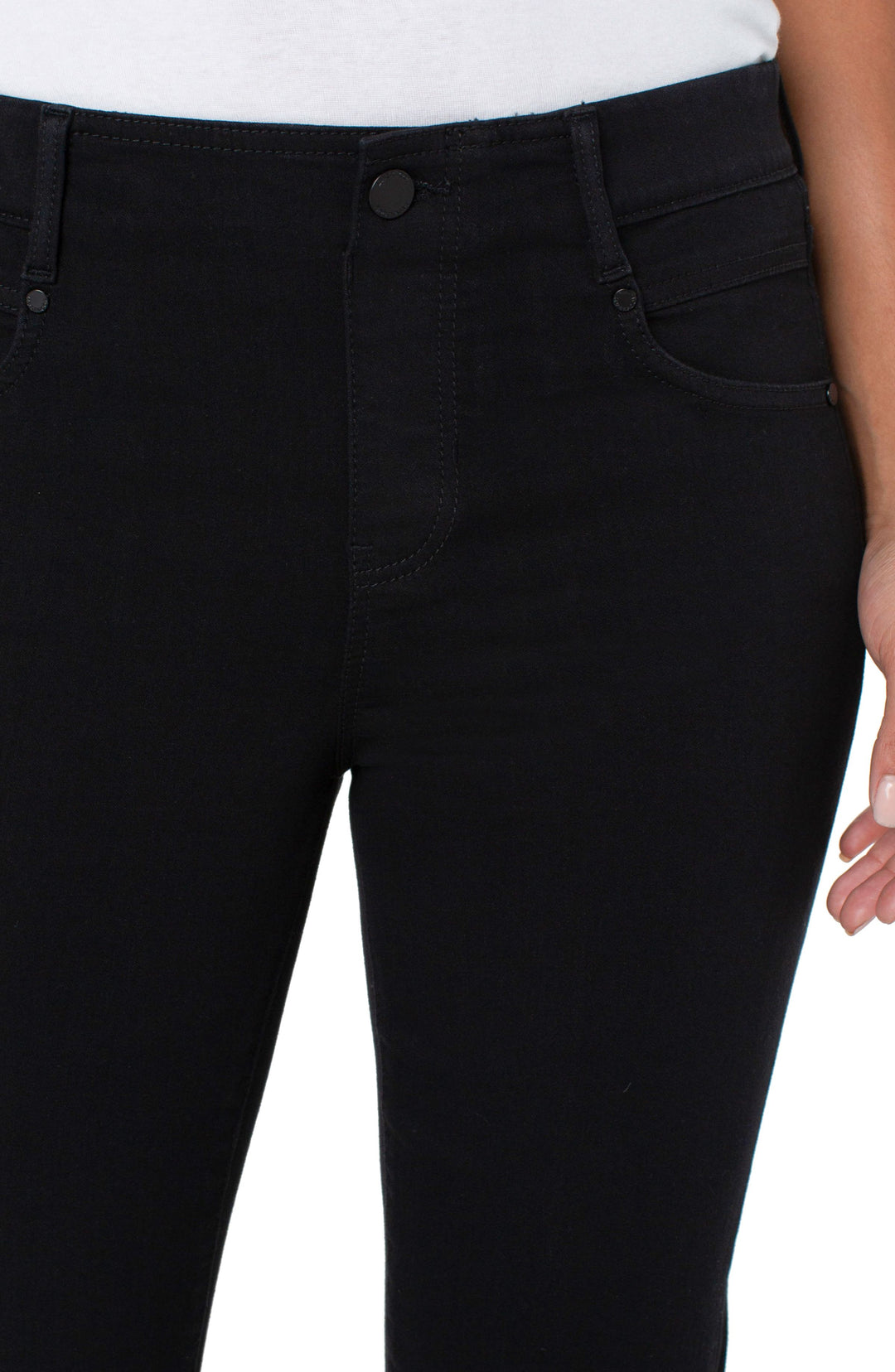 GIA GLIDER PULL ON SLIM STRAIGHT JEAN - BLACK